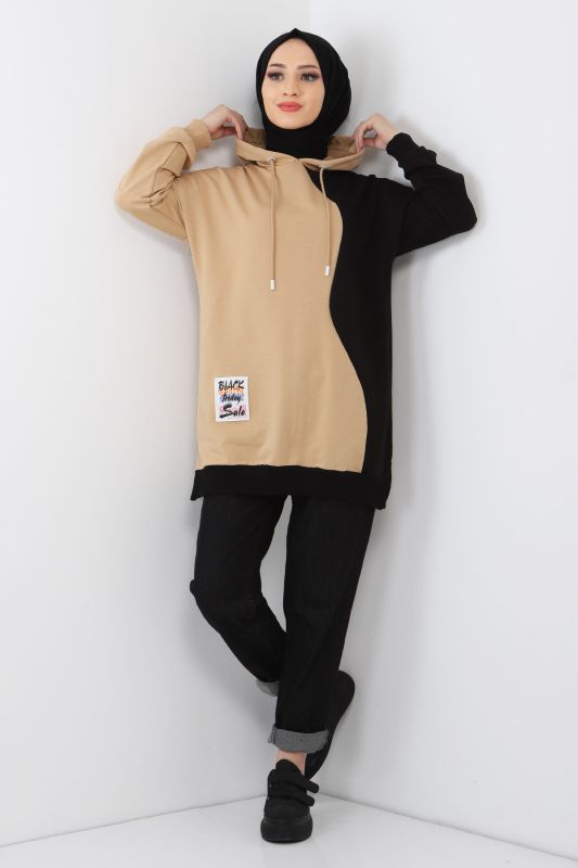 Arma Detaylı Sweatshirt TSD220419 Camel - 1