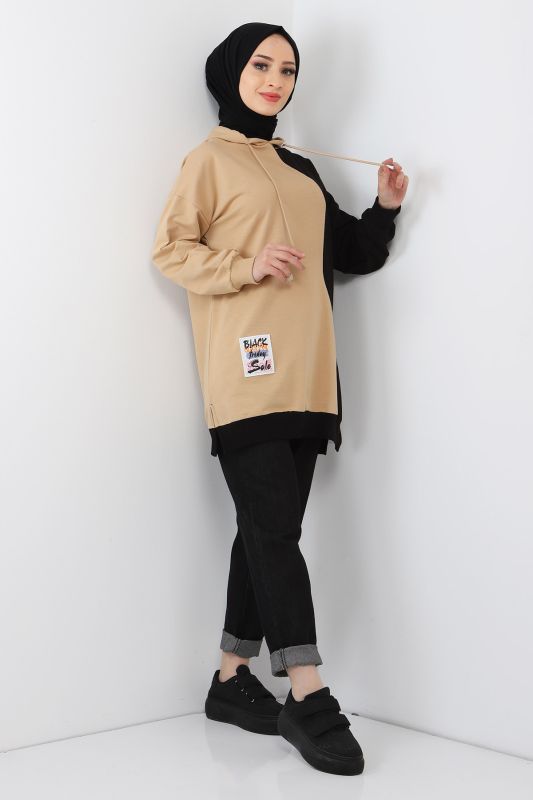 Arma Detaylı Sweatshirt TSD220419 Camel - 4