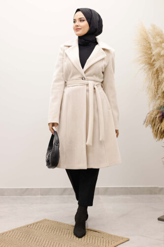 Astarlı Ara Boy Fox Kaban TSD250245 Bej 