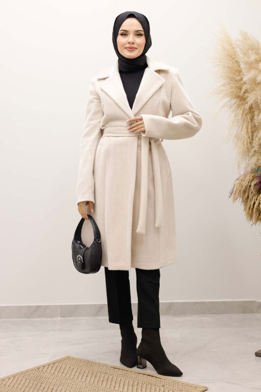 Astarlı Ara Boy Fox Kaban TSD250245 Bej - 3