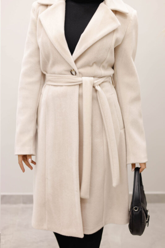 Astarlı Ara Boy Fox Kaban TSD250245 Bej - 5