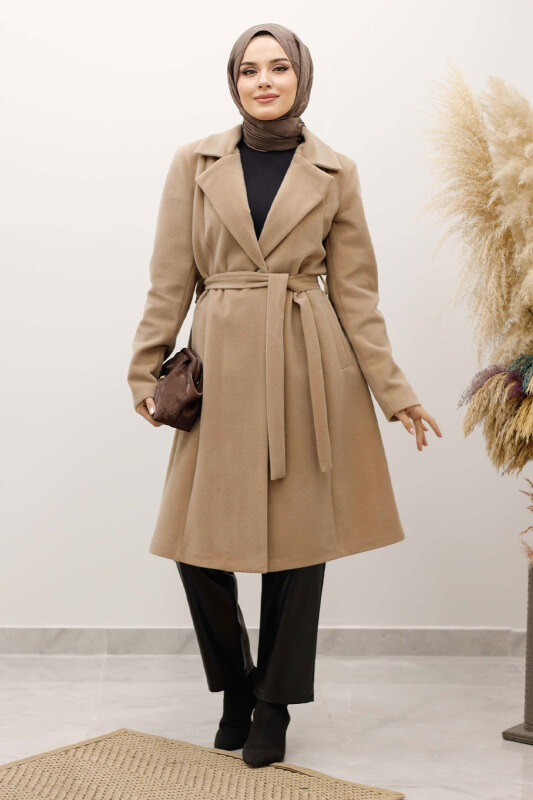 Astarlı Ara Boy Fox Kaban TSD250245 Camel - 4