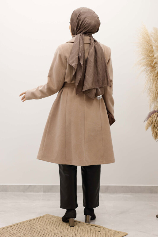 Astarlı Ara Boy Fox Kaban TSD250245 Camel - 6