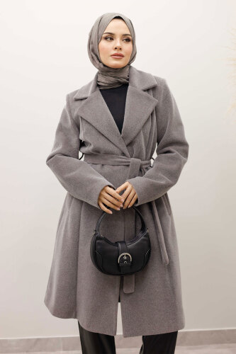 Astarlı Ara Boy Fox Kaban TSD250245 Gri - 2