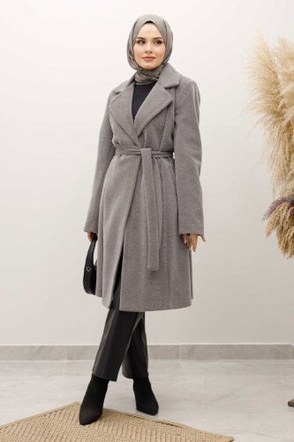 Astarlı Ara Boy Fox Kaban TSD250245 Gri - 4