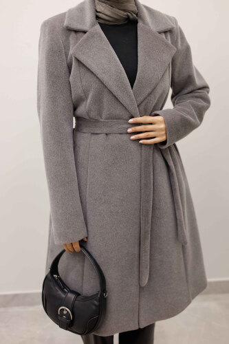 Astarlı Ara Boy Fox Kaban TSD250245 Gri - 5