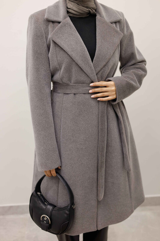 Astarlı Ara Boy Fox Kaban TSD250245 Gri - 5