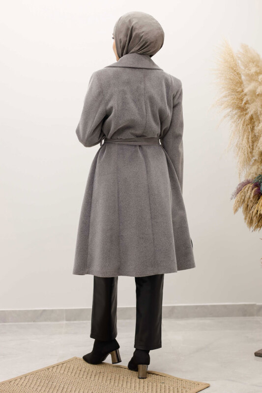 Astarlı Ara Boy Fox Kaban TSD250245 Gri - 6