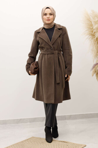 Astarlı Ara Boy Fox Kaban TSD250245 Kahverengi - 4