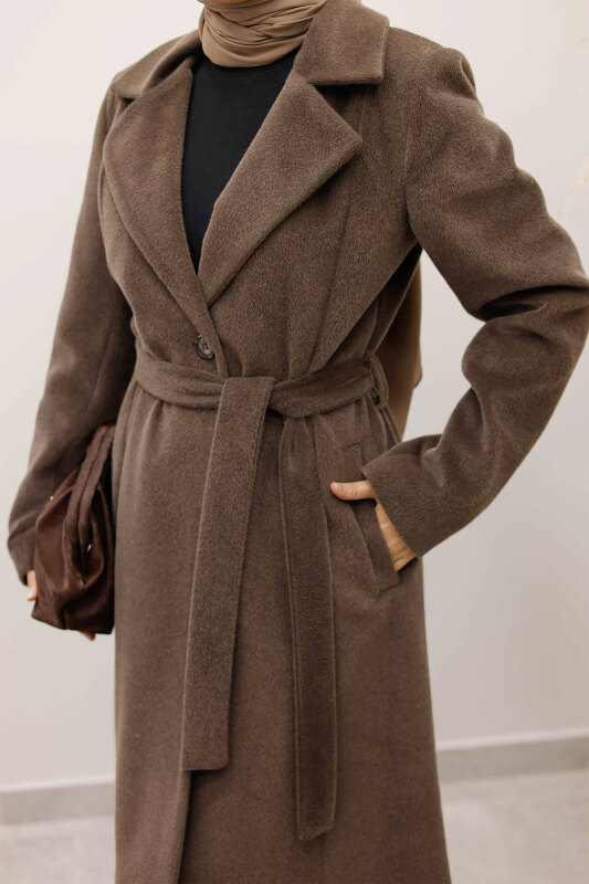 Astarlı Ara Boy Fox Kaban TSD250245 Kahverengi - 5