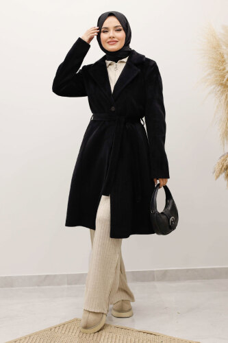 Astarlı Ara Boy Fox Kaban TSD250245 Siyah 