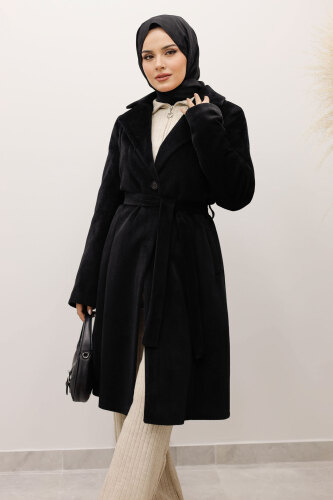 Astarlı Ara Boy Fox Kaban TSD250245 Siyah - 2