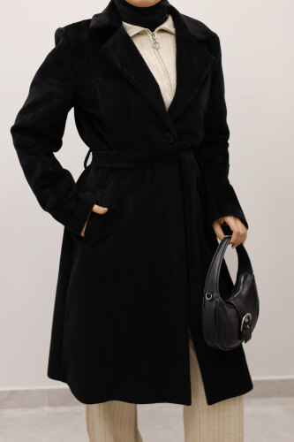 Astarlı Ara Boy Fox Kaban TSD250245 Siyah - 5