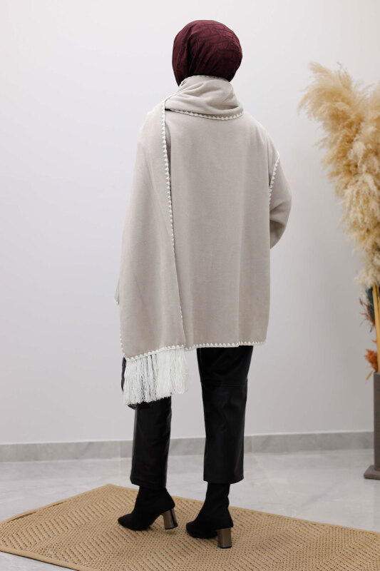 Atkılı Kaşe Kaban TSD260106 Gri - 6