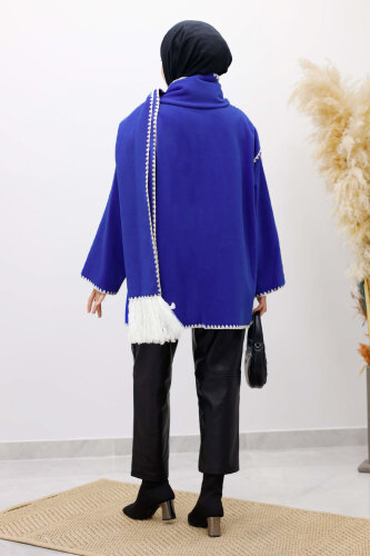 Atkılı Kaşe Kaban TSD260106 Saks Mavi - 6