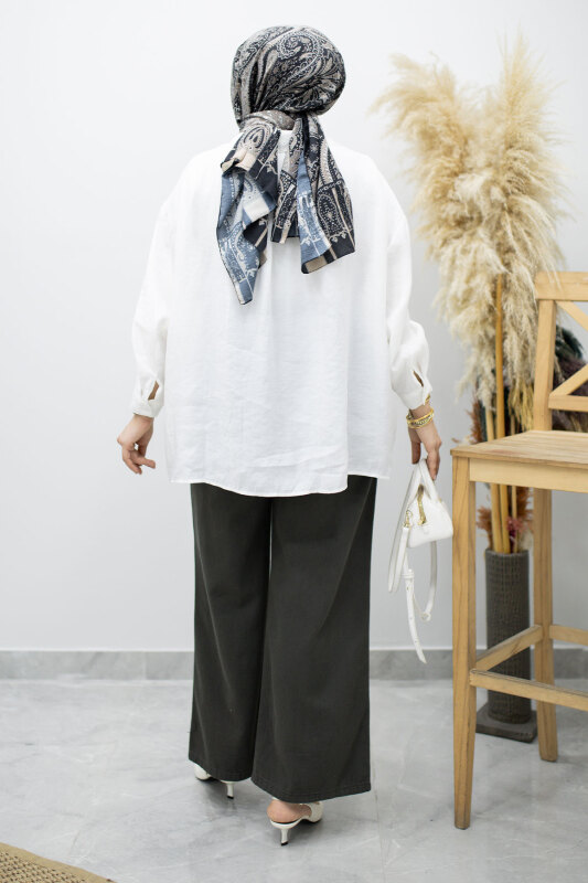 Bağlama Detaylı Cepli Pantolon TSD260166 Füme - 6