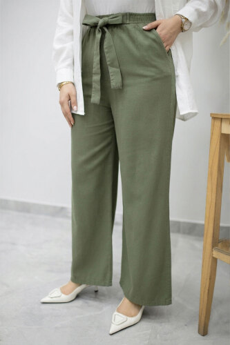 Bağlama Detaylı Cepli Pantolon TSD260166 Haki 