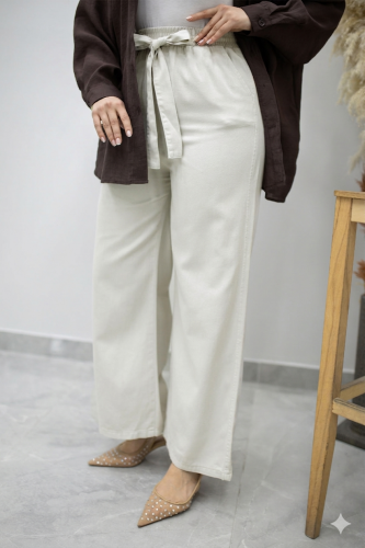 Bağlama Detaylı Cepli Pantolon TSD260166 Taş Rengi 