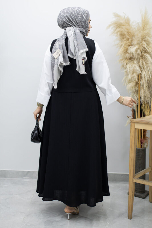 Bağlamalı Yelekli İkili Takım TSD260189 Siyah - 6