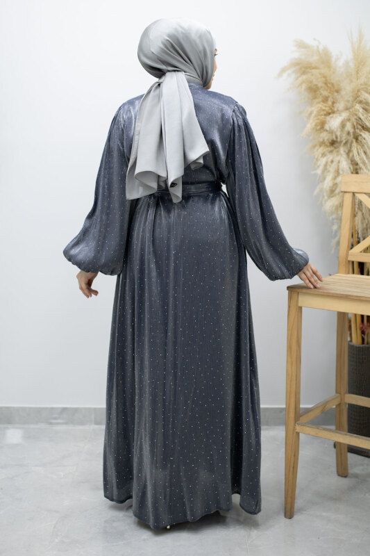 Balon Kol Taş Detaylı Abiye TSD260182 Lacivert - 6