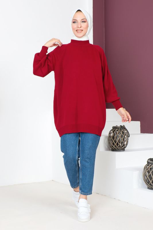 Basic Triko Tunik TSD230715 Bordo - 1