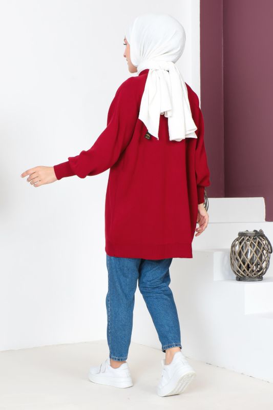 Basic Triko Tunik TSD230715 Bordo - 5