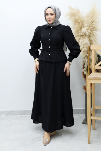 Beli Kemerli Etekli Takım TSD260150 Siyah - 3
