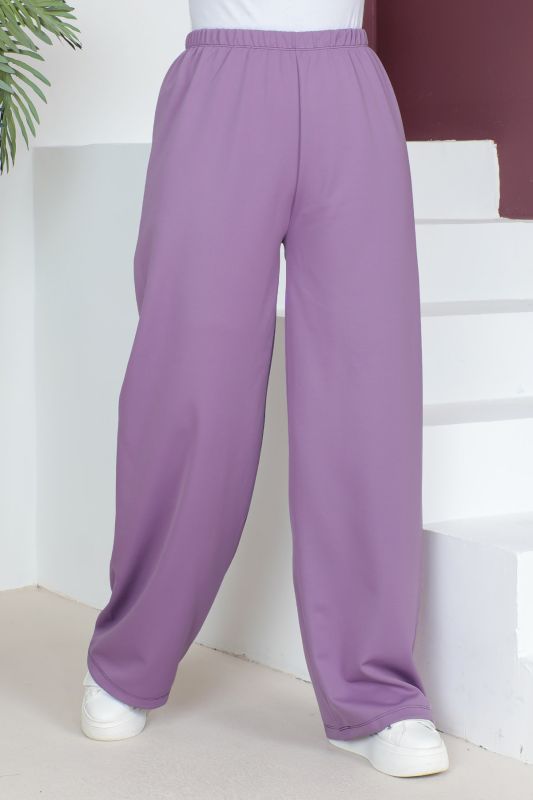 Beli Lastikli Bol Paça Pantolon TSD230514 Lila - 3