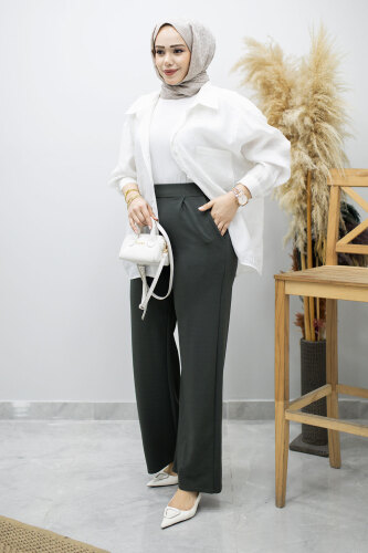 Beli Lastikli Cepli Palazzo Pantolon TSD260159 Antrasit - 2