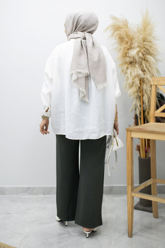 Beli Lastikli Cepli Palazzo Pantolon TSD260159 Antrasit - 6