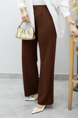 Beli Lastikli Cepli Palazzo Pantolon TSD260159 Kahverengi - 3
