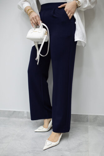 Beli Lastikli Cepli Palazzo Pantolon TSD260159 Lacivert 