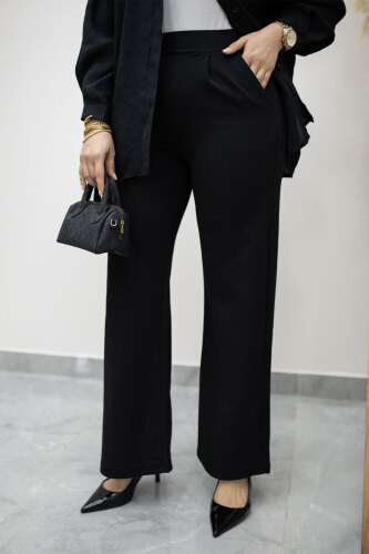 Beli Lastikli Cepli Palazzo Pantolon TSD260159 Siyah 