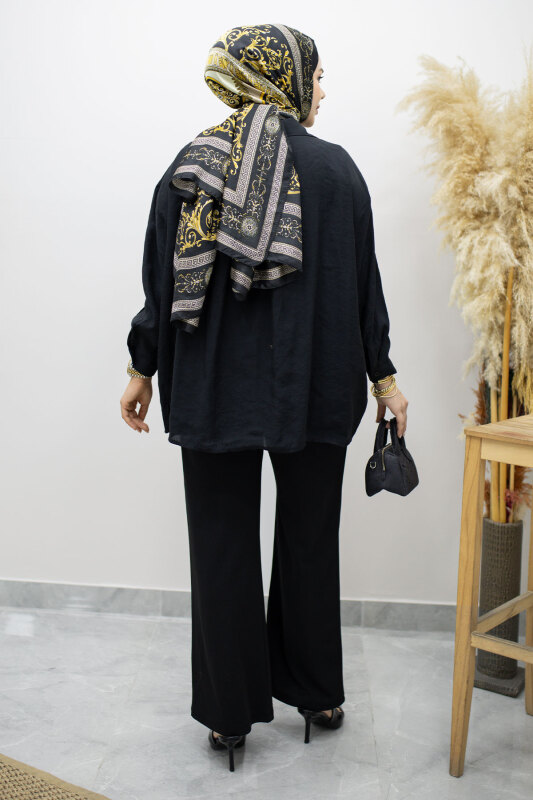 Beli Lastikli Cepli Palazzo Pantolon TSD260159 Siyah - 6