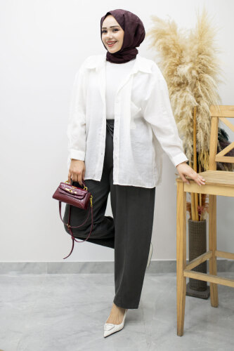 Beli Lastikli Havuç Pantolon TSD260155 Füme - 3