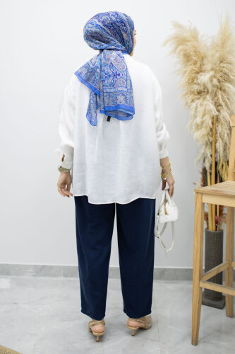 Beli Lastikli Havuç Pantolon TSD260155 Lacivert - 6