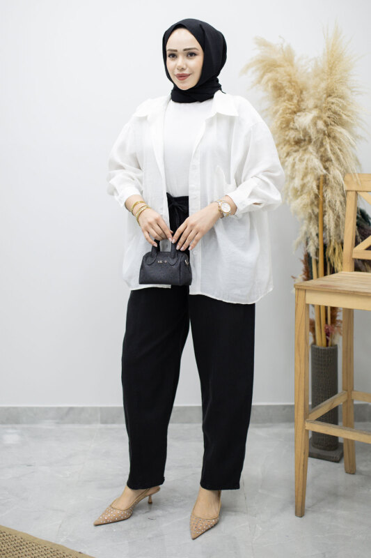 Beli Lastikli Havuç Pantolon TSD260155 Siyah - 5