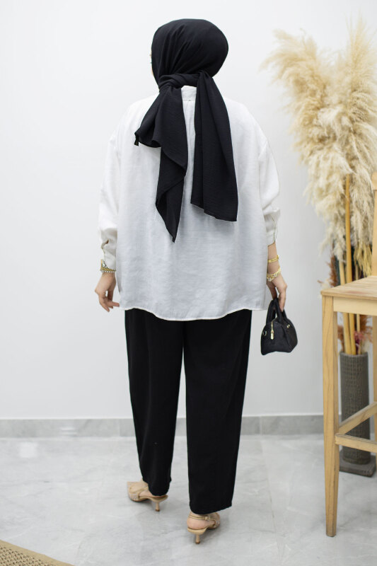 Beli Lastikli Havuç Pantolon TSD260155 Siyah - 6