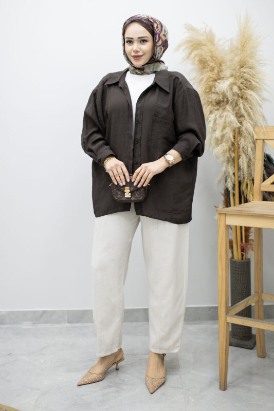 Beli Lastikli Havuç Pantolon TSD260155 Taş rengi - 5