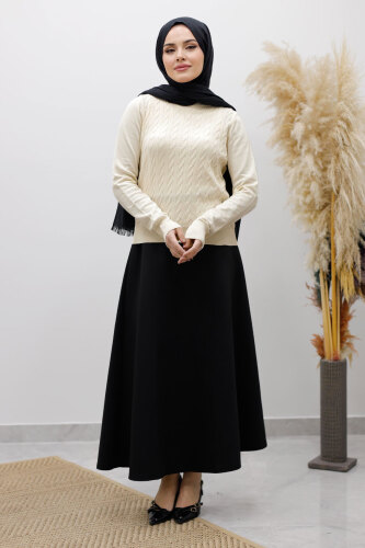 Bisiklet Yaka Bluz TSD250261 Bej - 3