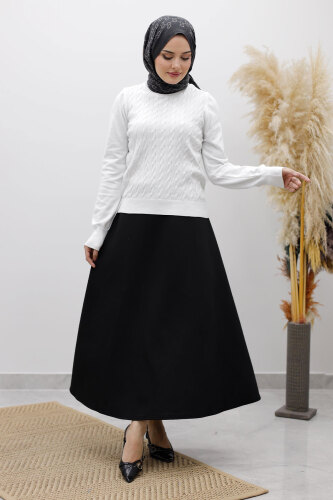 Bisiklet Yaka Bluz TSD250261 Beyaz - 2