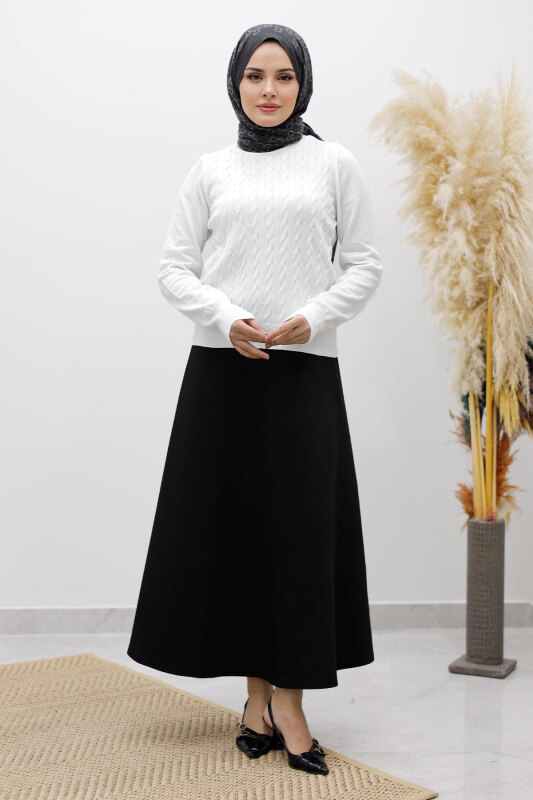 Bisiklet Yaka Bluz TSD250261 Beyaz - 5