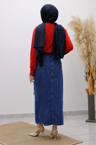 Bisiklet Yaka Bluz TSD250261 Kırmızı - 6