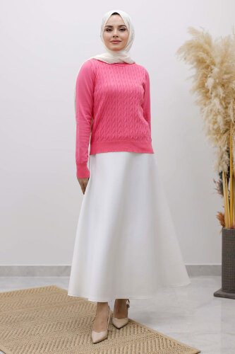 Bisiklet Yaka Bluz TSD250261 Pembe - 2