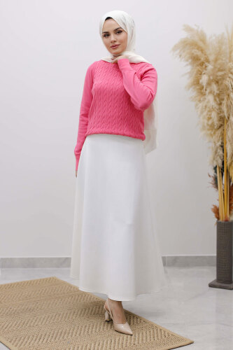 Bisiklet Yaka Bluz TSD250261 Pembe - 3