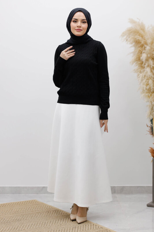 Bisiklet Yaka Bluz TSD250261 Siyah - 3