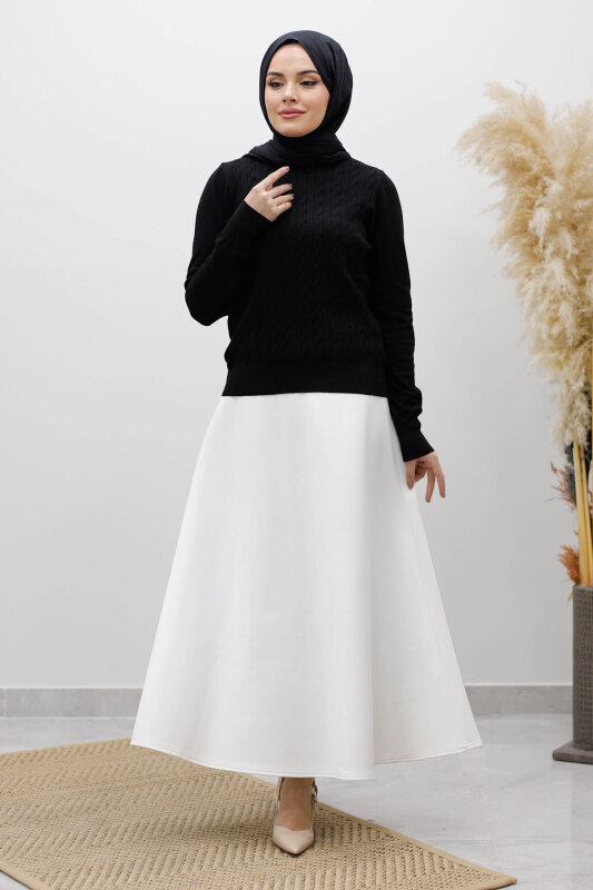 Bisiklet Yaka Bluz TSD250261 Siyah - 5