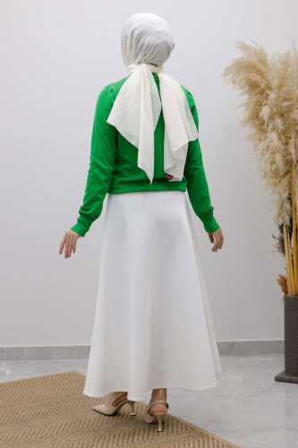 Bisiklet Yaka Bluz TSD250261 Yeşil - 6