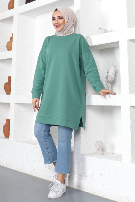 Bisiklet Yaka Sweatshirt TSD230376 Mint Yeşili - 2