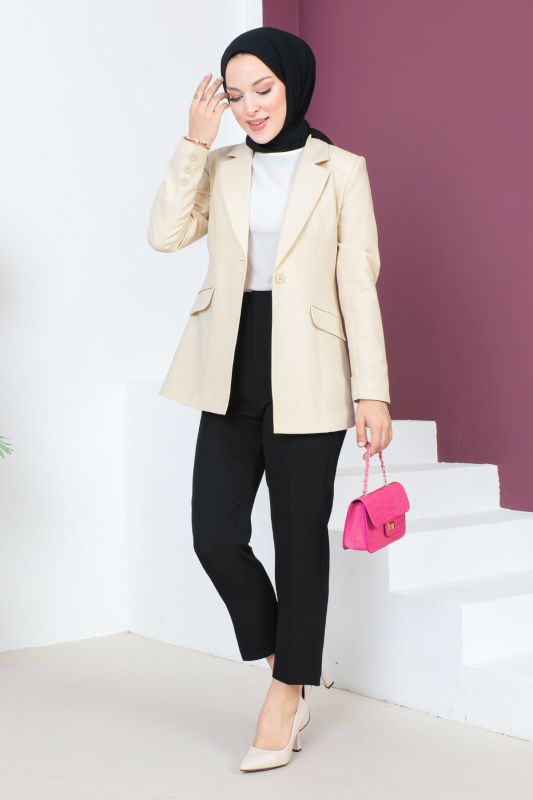 Blazer Ceket TSD230625 Bej - 3